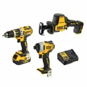 3 Piece DeWALT XR 18V Cordless Brushless 5Ah Combo Kit Drill Impact Driver R.Saw