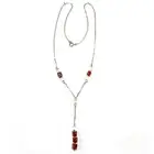 925 Solid Sterling Silver Honey Baltic Amber Cubes Pretty Chain Necklace 16 in