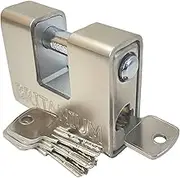 BRP/74 [Armoured] Shipping Container Padlock - [Anti Drill Cylinder] - Heavy Duty Lock for Storage Unit, Motorbike, Shed & Garage Silver