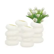 Flower Vases, 4pcs Stylish Flower Vases for Bouquet Plastic Flower Vase, White