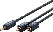 Clicktronic 3.5mm AUX to RCA Adapter Coaxial Audio Stereo RCA Cable, Black, 1 Metre Length