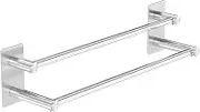 Strength Enemy Towel Rail, No Drilling, Bathroom Towel Rail, Brushed Stainless Steel, Self-Adhesive Bath Towel Holder, Double Wall Mounting, Suitable for Bathroom, Kitchen (Silver, 70 cm)