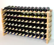 Modular Stackable Wine Rack 48-144 Bottles Capacity Solid Beechwood Racks 12X