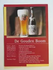 Belgian Beer Note ~ Tear Sheet Ad; Brouwerij De GOUDEN BOOM ~ Bruge, BELGIUM