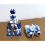 荷蘭DELFT BLAUW HANDPAINTED MADE IN HOLLAND SHOE藍白陶瓷木鞋 1雙旅遊紀念品