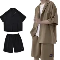 在飛比找蝦皮商城優惠-男生新款短袖西裝套裝 潮牌男士時尚休閒套裝 夏季套裝 西裝 
