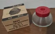 WW2 THE NON-SPILL INK WELL RED VINTAGE NAVY CONTRACT INK WELL U.S.A. NOS