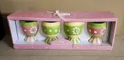 Hand Painted Easter Dottie Egg Cups Set of 4 by Johanna Parker
