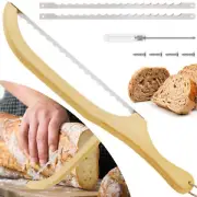 Bread Cutter Serrated Bagel Cutter Wooden Bread Bow Cutter with Stainless ➹➹➹