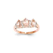 14k Rose Gold Diamond and Morganite Ring