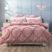 Renee Taylor Moroccan Cotton Chenille Vintage washed Tufted Quilt cover set Blush