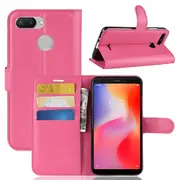 Litchi Skin Wallet Leather Stand Phone Case for Xiaomi Redmi 6 (Dual Camera: 12MP+5MP)