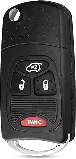FLJKCT Car Key Shell 4 Buttons Remote Flip Folding Key Shell Case,for Chrysler Sebring Pacifica