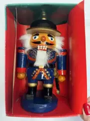 Nutcracker Kurt Adler Wood Soldier Guard BlueUniform 7 3/4” Swordsman New in Box