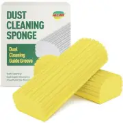 Damp Clean Duster Sponge 2 Pk Durable Magic Dust Wet Grooves Reusable Scrub SL2