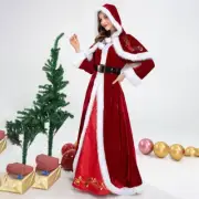 New Christmas Costume Xmas Ladies Party Santa Cosplay Women Long Party Red Dress
