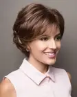 Women Short Brown Wigs Pixie Cut Wigs Blonde Highlight Natural Looking Daily Use