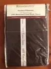Set of 2 RENAISSANCE Standard Pillowcases 600 Thread Ct Cotton Sateen Chocolate