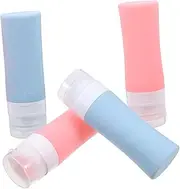 DECORNIJIA 4Pcs Leakproof Travel Bottles Refillable Silicone Containers for Toiletries Portable Squeezable Travel for Camping Gym and Adventures