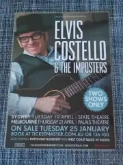 ELVIS COSTELLO - 2011 Australia Tour - Laminated Promo Tour Poster