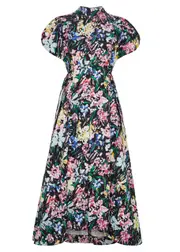 3.1 Phillip Lim Flowerworks Printed Cotton-poplin Midi Dress - Black - 4 (UK8 / S) 4 (UK8 / S)