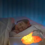 Fire Dragon Night Light - 3D Printed Kids Sleep Accompany Volcano Moon Lamp, Red