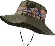 [CLSQLXYJZC] Summer Men Fishing Hat, Outdoor Camouflage Big Brim Breathable Mesh Mountaineering Sun Protection Sun Hat, for Fishing Foldable Bush Safari Bucket Hat