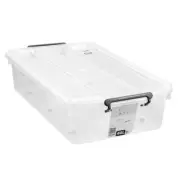 2 x 40L Plastic Storage Box Underbed Crate Organiser Plastic Bin Container Tub