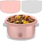VENEKA 2 Pack Slow Cooker Liners - Reusable Cooker Divider, Silicone Cooking Bags Fit 6 Quarts Pot (Grey+Pink)