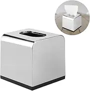 Stainless Steel Tissue Holder Electroplate Large Tissue Box Napkin Paper Storage Case for Home Living Room Bathroom Hotel Car