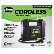 Slime 40080 Cordless Tire Inflator, Rugged Portable Air Compressor Pump with