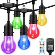 IPStank Outdoor Patio Lights Color Changing, 144FT RGB LED String Lights with