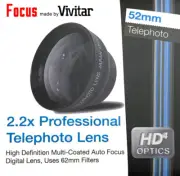 2.2X TELEPHOTO LENS 52mm To Camera NIKON D5200 D5100 D3300 D3200 D3100 D5300 2.5