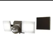 180-Degree Bronze Solar LED Outdoor Motion-Activated Flood Light w/Timer