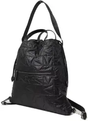 NWB Michael Kors Winnie Quilted Nylon Black Drawstring Backpack Gift Bag FS