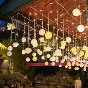 Solar String Lights Christmas Cotton Balls LED Fairy Lights for Outdoor Garden Tree Patio Party Decorations-L: 50x7cm wave 216 lights 36 hanging