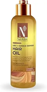 [NUTRIGLOW] Advanced Organics Bio Advanced Dry and Damage Repair Hair Oil/Damage Reverse and Moisture Lock Formulation/No Parabens & No Mineral Oil -100Ml