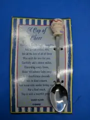 Ganz "Get Well Soon" Teatime Sentiments SPOON Silver Plated New in Packet Vntg