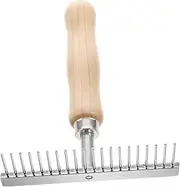 VANZACK Pet Hair Cleaning Brush Comb Horse Undercoat Scrubber Dematting Comb Ergonomic Wooden Handle Easy to Clean