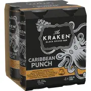 The Kraken Caribbean Punch - Spiced Rum Can 330mL x 4 Pack