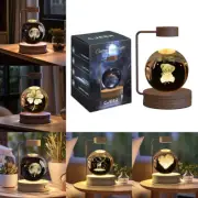 Crystal Ball Cosmic Dinosaur Indoor Night Light USB Power Warm Bedside Light Bir