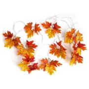 Loft Living Harvest Leaves 10-Foot Fabric String Lights in Orange/Red