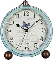 Cabilock 1Pc Creative Pastoral Desktop Clock Retro Style Silent Alarm Clock for Home Office Bedroom and Living Decor Present for Friends