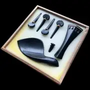 Advanced 4/4 Violin Ebony Wood Fitting Hill Tailpiece Chinrest Boxwood Insert