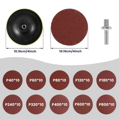 100Pcs Angle Grinder Sanding Disc 40-800 Grit Reusable Round Sanding Disc tyMwS