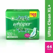 Whisper Ultra Clean XL Plus Wings Sanitary Pad (Pack of 44) free shipping world