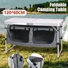 FOLDING TABLE WITH STORAGE PANTRY CAMPING CUPBOARD NEW MODEL ALUMINIUM