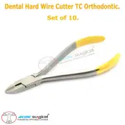 10PCs Dental Orthodontic Pliers, Hard Wire Cutter 13cm, TC/Gold,Prime Steel,New