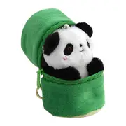 Cute Keychains Plush Panda Doll Keychains With Bamboo Creative Plush Keyrings