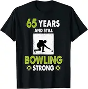 X.Style Lawn Bowls 65th Birthday for Men & Funny Lawn Bowling ds1135 T-Shirt (XL) Black